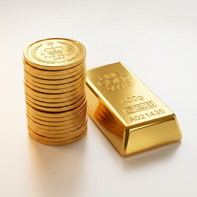 Gold Coins and Bar